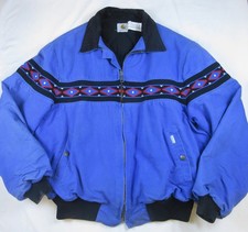 Vintage 1990s Mens Carhartt Jacket Aztec, Blue, XXL, Extra Extra Large Western picture