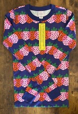 Hanna Andersson Strawberry Organic Cotton Pajama Top Dreamy Berries 160 14/16 picture