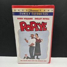 Paramount Popeye VHS Movie Robin Williams Shelley Duvall 1980 Musical Red Case picture