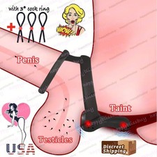 Silicone Vibrating Cock Ring Penis Ring with Taint Stimulator Sex Toys For Men picture