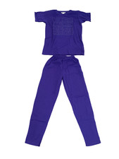 Kavio Designs PT Small Purple Rhinestone Embellished Tee and Pant Lounge Set VTG picture