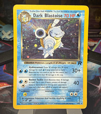WOTC Pokémon Dark Blastoise Team Rocket Holo Unlimited 3/82 1999 SWIRL🌀 picture
