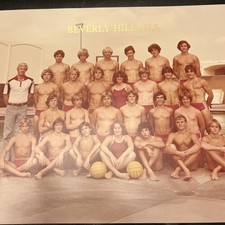 Large 1980’s Beverly Hills HS Water Polo Team  Vintage Original Photo 16x20” picture