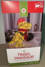 Wondershop Tinsel Dinosaur 28in Christmas Decor 2015 Retired Light Up Target NEW picture