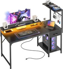 47.2 Inch Gaming Desk with LED Lights & Power Outlets picture