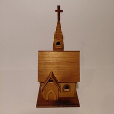 See Video, Berkeley Designs Wooden Church Music Box ~ Plays Amazing Grace picture