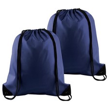 PLULON 2Pcs Drawstring Bags Bulk, Navy Blue Drawstring Backpack String Backpa... picture