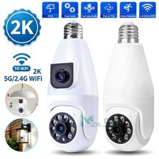 5G Bulb Cam 360° 2K HD Outdoor PTZ Security Light Bulb Camera Color Night Vision picture
