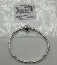 NEW Pandora Sterling Silver Barrel Clasp Snake Chain Bracelet Size 5 1/2