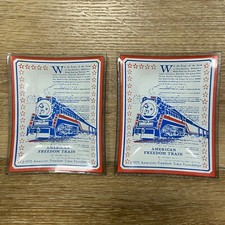 Pair of Vintage American Freedom Train Glass Ashtrays Bicentennial picture