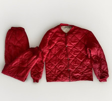 Rare 50s 60s Vintage Red Polar Supreme Deluxe Ski Snow Suit 2 Piece Jacket Pants picture