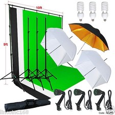 Photography Studio Lighting 9x10 Backdrop Stand Muslin Set Photo Light Kit picture