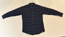 Vintage LL Bean Flannel Shirt Mens 15.5 33 Made USA Tartan Plaid Button Down picture