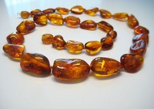 Massive Genuine Cognac Beautiful Baltic Amber Necklace  19 gr. 18 in.  picture