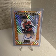 2024-25 OPC Platinum Jett Luchanko Rookie Auto Orange Checkers /15 RC Flyers picture