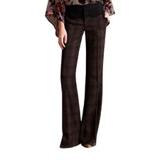 Anthropologie Elevenses The Brighton Plaid Lace Waist Wide Leg Trousers Size 2 picture