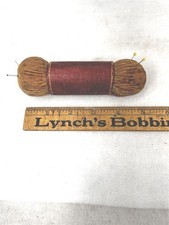 antique sewing pin cushion roll up Shaker Community 5x9 leather velvet original  picture