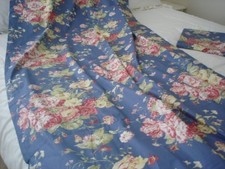 New 2 Waverly Masterpiece Garden Room Blue Roses Drape Panels 42
