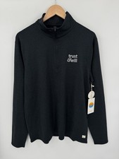 NEW Vuori Ponto 1/2 Zip Mock Neck Pullover Mens Large Ink Heather picture