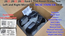 2021 -2023 Ford F150 Power Trailer Tow Mirrors Manual Fold w/ Camara ML3Z17696CA picture