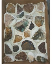 Rare minerals Flat Box of 24 specimens of high quality for Collection,4.5 Lb #23 picture