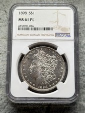 1898 $1 Morgan Silver Dollar-NGC Graded MS-61 PL PROOF LIKE RARE Gorgeous Coin. picture
