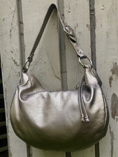 Vtg COACH Allie F15665 Pale Metallic Gold Pebbled Leather Shoulder HOBO L(Offer picture