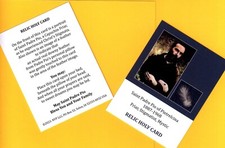 Saint Padre Pio RELIC Holy Card TOUCHED BY FEATHER FROM HIS MONASTERY PILLOW picture