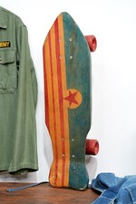 1970s Vintage Wood Skateboard X Caliber Trucks Cadillac Hot Lips Wheels picture