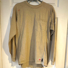 Ariat FR CAT 2 Flame Resistant Men’s Long Sleeve Crew Neck Tee Beige S picture