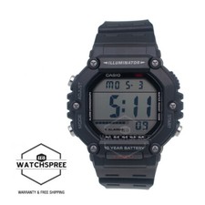 Casio Digital Dual Time Black Resin Band Watch AE1600H-1A AE-1600WH-1A picture