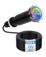 100FT 1.5in 18W LED Pool Light For Pentair GloBrite 12V AC RGB Color Changing picture