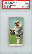 1909-11 T206 Chief Meyers Piedmont 350  Batting Name Misspelled as Myers (RC) picture