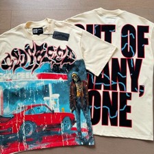 NEW Godspeed Rock Skeleton sports car print pattern Tee Washed Mens T-shirt picture
