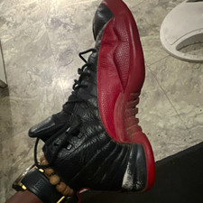 Jordan Air Jordan 12 Men’s Black/Red High Top Leather Lace-Up Basketball picture