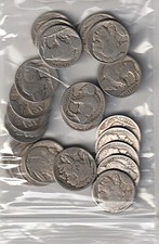 VINTAGE US  Coin Lot Of 25 Buffalo Nickels 1910s-1930s  Dateless  #126 picture