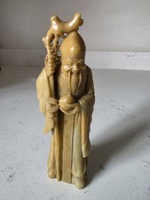 Shoulao Shouxing Chinese God Of Longevity Hand Carved Soapstone Antique Statue picture