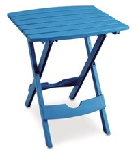 Adams Mfg 8510-21-3734 Pool Blue Resin Quick Folding Patio Side Table picture