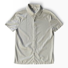 Suitsupply Cotton Silk Polo Shirt Dark Navy Blue SW1697 Full Button Up M Fitted picture
