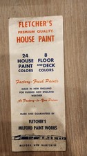 Vtg 1950s Fletchers House Paint Color Chart Brochure Milford Paint Works NH picture