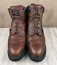 Justin Original Work Boots Style WKL748 Brown Leather Lace Up Soft Toe Mens 8.5M picture