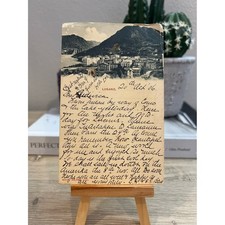 Vintage Lugano Switzerland Postcard 1906 Posted Swiss Stamp Lake Como View picture