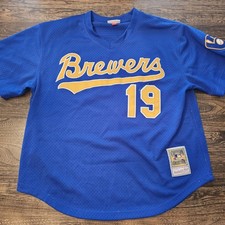 Vintage Milwaukee Brewers MLB Baseball Mitchell & Ness Robin Yount Jersey XL picture