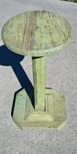 Antique Parlor Stand 1800s Aged Olive Green Paint Original Patina 23