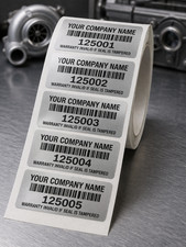 1000 CUSTOM PRINTED WARRANTY TAMPER EVIDENT VOID LABELS STICKERS SEALS BAR CODE picture