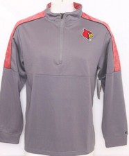 NEW Louisville Cardinals U of L Colosseum Gray 1/4 Zip LS Pullover Shirt Men's L picture