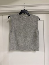 American Vintage Women's Vitow Knitted Light Grey Sweater Vest Size S picture