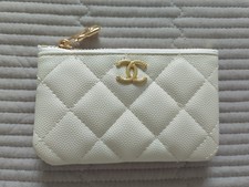 Chanel Black Caviar Leather Key Pouch Gold CC Zipper Coin Wallet picture