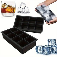2 Pack Large Silicone Ice Cube Trays Square Ice Cube Molds for Whiskey 16 cubes picture