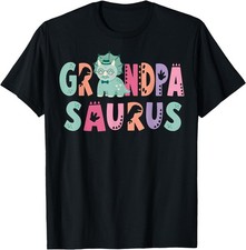 Grandpa Saurus Dad Dinosaur Three Rex Birthday Boy Girl T-Shirt picture